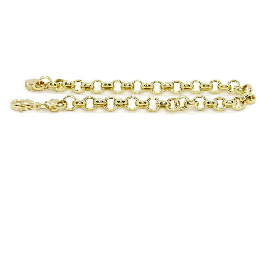 Pulsera de Oro 18k para Mujer Modelo Rolo 5,5 mm – Cadena Elegante de 19 cm en Oro Amarillo - Imagen 4