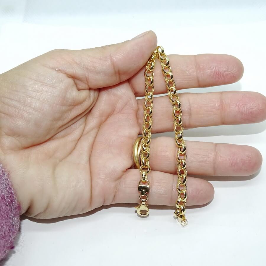 Pulsera de Oro 18k para Mujer Modelo Rolo 5,5 mm – Cadena Elegante de 19 cm en Oro Amarillo - Imagen 3