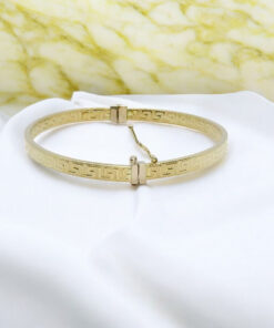 Pulsera de Oro 18K Greca Rígida 56 mm (17,6 cm Interior) – Pulsera Oro Amarillo Elegante 4,45 g - Imagen 3