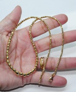 Collar de bolas en disminución en oro de 18k – 10,30 gr. 45 cm. Cierre mosquetón - Imagen 3