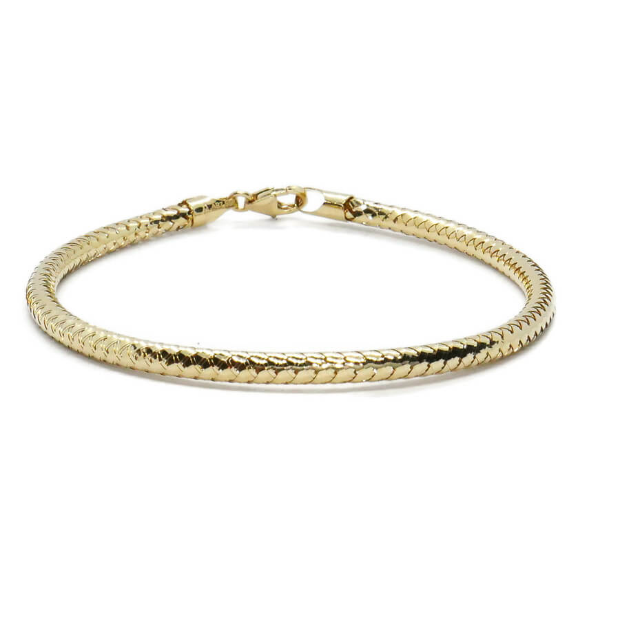 Pulsera semirrígida elástica de oro de 18k – 2,80 g | Medida interior 62 mm | Cierre mosquetón - Imagen 5