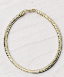 Pulsera semirrígida elástica de oro de 18k – 2,80 g | Medida interior 62 mm | Cierre mosquetón