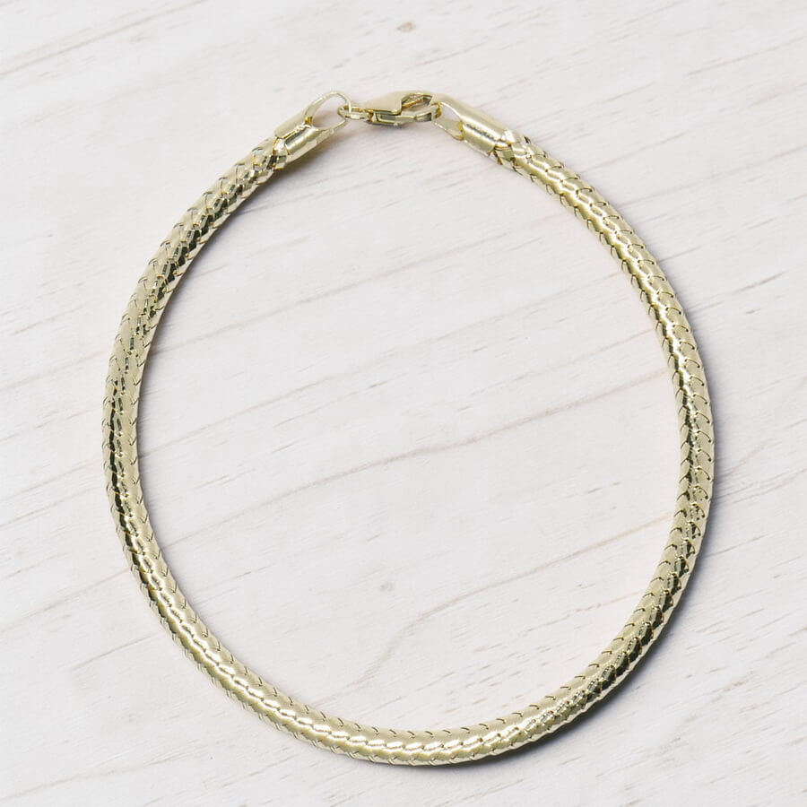 Pulsera semirrígida elástica de oro de 18k – 2,80 g | Medida interior 62 mm | Cierre mosquetón
