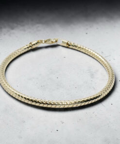 Pulsera semirrígida elástica de oro de 18k – 2,80 g | Medida interior 62 mm | Cierre mosquetón - Imagen 4