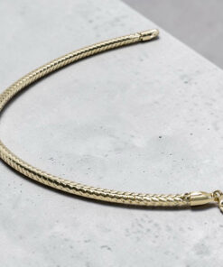 Pulsera semirrígida elástica de oro de 18k – 2,80 g | Medida interior 62 mm | Cierre mosquetón - Imagen 8