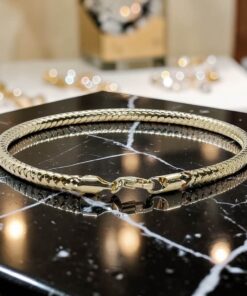 Pulsera semirrígida elástica de oro de 18k – 2,80 g | Medida interior 62 mm | Cierre mosquetón - Imagen 10