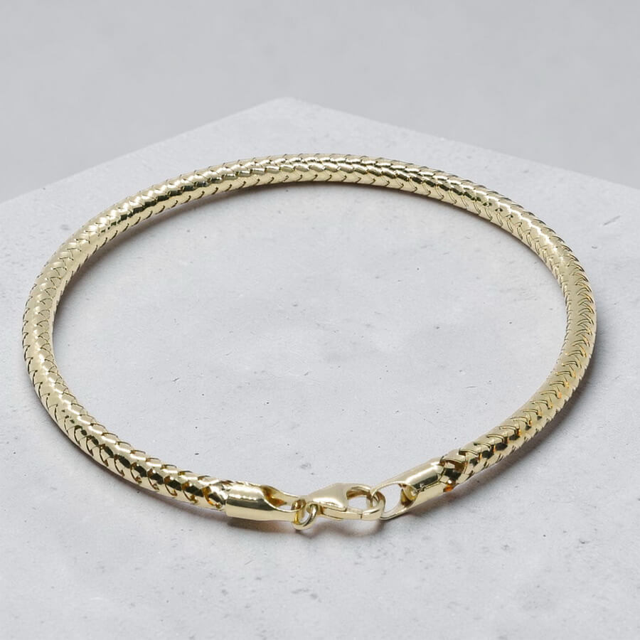 Pulsera semirrígida elástica de oro de 18k – 2,80 g | Medida interior 62 mm | Cierre mosquetón - Imagen 9