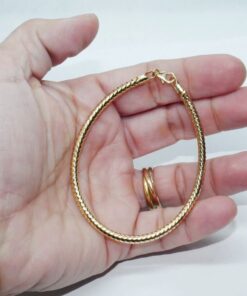 Pulsera semirrígida elástica de oro de 18k – 2,80 g | Medida interior 62 mm | Cierre mosquetón - Imagen 3