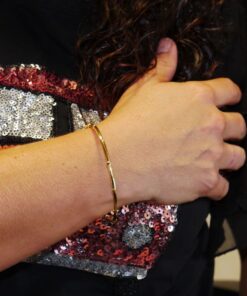 Pulsera Bambú Oro Amarillo 18K Rígida 60 mm – Pulsera Oro 18 Quilates Mujer 3,5 mm Elegante - Imagen 9
