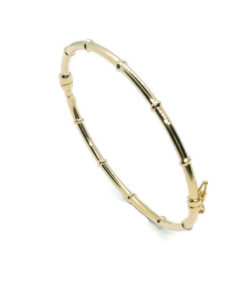 Pulsera Bambú Oro Amarillo 18K Rígida 60 mm – Pulsera Oro 18 Quilates Mujer 3,5 mm Elegante - Imagen 5