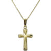 Cruz Oro 18k con Cadena Forzada 50 cm | Colgante Comunión Clásico 3 g