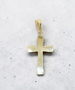 Cruz Oro 18k con Cadena Forzada 50 cm | Colgante Comunión Clásico 3 g - Imagen 9