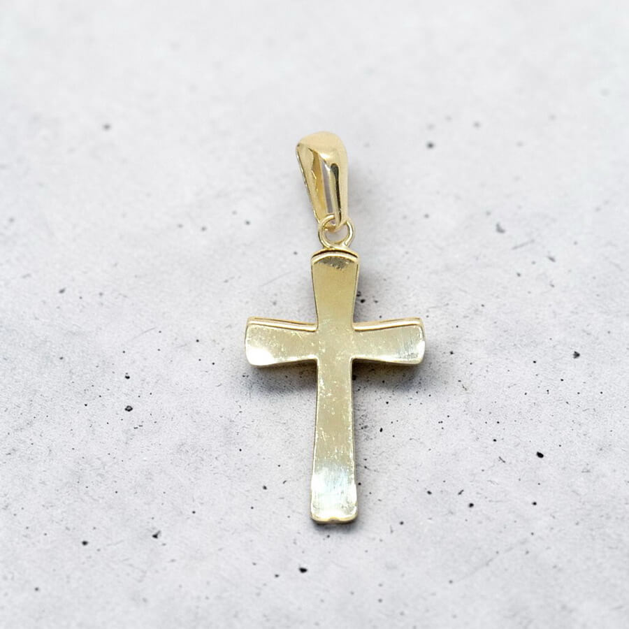 Cruz Oro 18k con Cadena Forzada 50 cm | Colgante Comunión Clásico 3 g - Imagen 9