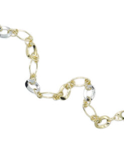 Pulsera de Oro Bicolor 18k Mujer 20 cm Elegante con Cierre Mosquetón - Imagen 5