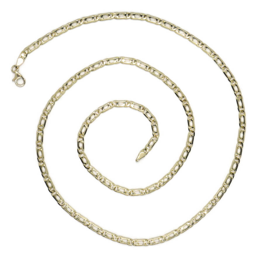 Cadena maciza de oro amarillo de 18 quilates, modelo Ojo de Tigre, 60,00 cm de largo, 3,5 mm de ancho y 1,00 mm de grosor - Imagen 5