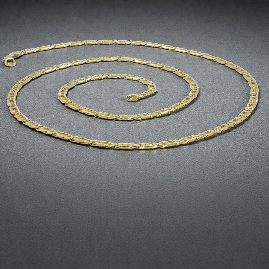 Cadena maciza de oro amarillo de 18 quilates, modelo Ojo de Tigre, 60,00 cm de largo, 3,5 mm de ancho y 1,00 mm de grosor - Imagen 6