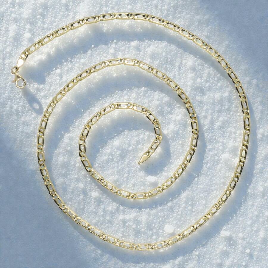 Cadena maciza de oro amarillo de 18 quilates, modelo Ojo de Tigre, 60,00 cm de largo, 3,5 mm de ancho y 1,00 mm de grosor - Imagen 7