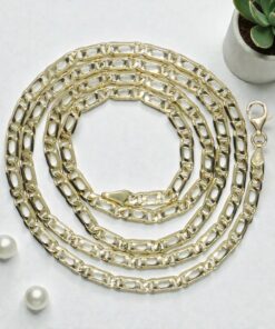 Cadena maciza de oro amarillo de 18 quilates, modelo Ojo de Tigre, 60,00 cm de largo, 3,5 mm de ancho y 1,00 mm de grosor - Imagen 9