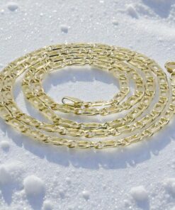 Cadena maciza de oro amarillo de 18 quilates, modelo Ojo de Tigre, 60,00 cm de largo, 3,5 mm de ancho y 1,00 mm de grosor - Imagen 8