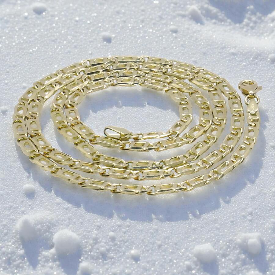 Cadena maciza de oro amarillo de 18 quilates, modelo Ojo de Tigre, 60,00 cm de largo, 3,5 mm de ancho y 1,00 mm de grosor - Imagen 8