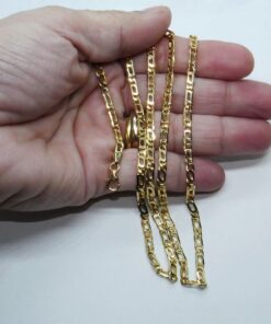 Cadena maciza de oro amarillo de 18 quilates, modelo Ojo de Tigre, 60,00 cm de largo, 3,5 mm de ancho y 1,00 mm de grosor - Imagen 3