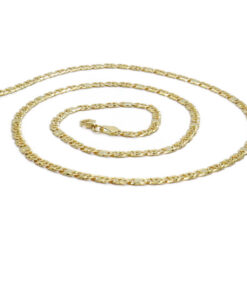 Cadena de oro amarillo macizo de 18 quilates, modelo combinado 3 Ojo de Perdiz + 1 eslabón completo - Imagen 6