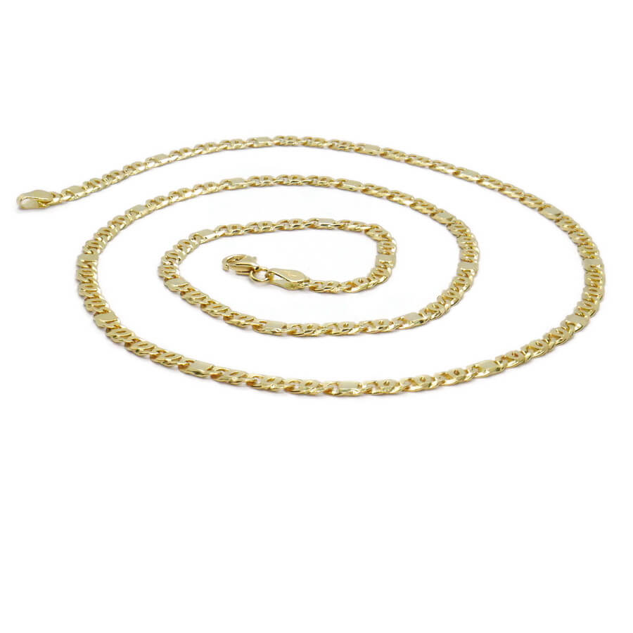 Cadena de oro amarillo macizo de 18 quilates, modelo combinado 3 Ojo de Perdiz + 1 eslabón completo - Imagen 6