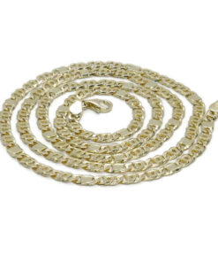 Cadena de oro amarillo macizo de 18 quilates, modelo combinado 3 Ojo de Perdiz + 1 eslabón completo - Imagen 5