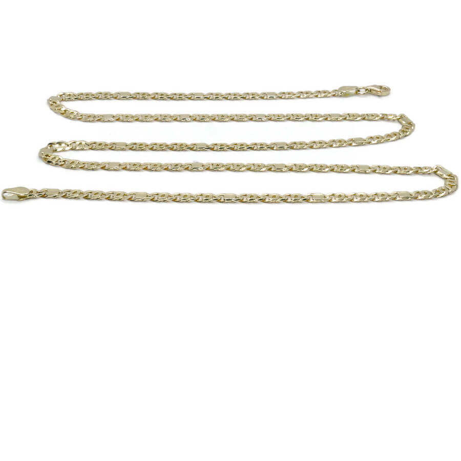 Cadena de oro amarillo macizo de 18 quilates, modelo combinado 3 Ojo de Perdiz + 1 eslabón completo - Imagen 8