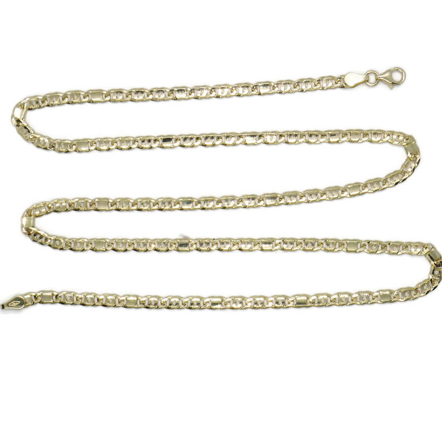 Cadena de oro amarillo macizo de 18 quilates, modelo combinado 3 Ojo de Perdiz + 1 eslabón completo - Imagen 7