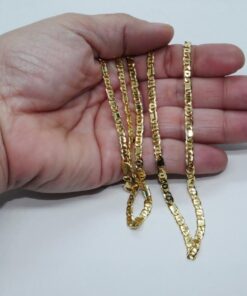 Cadena de oro amarillo macizo de 18 quilates, modelo combinado 3 Ojo de Perdiz + 1 eslabón completo - Imagen 3