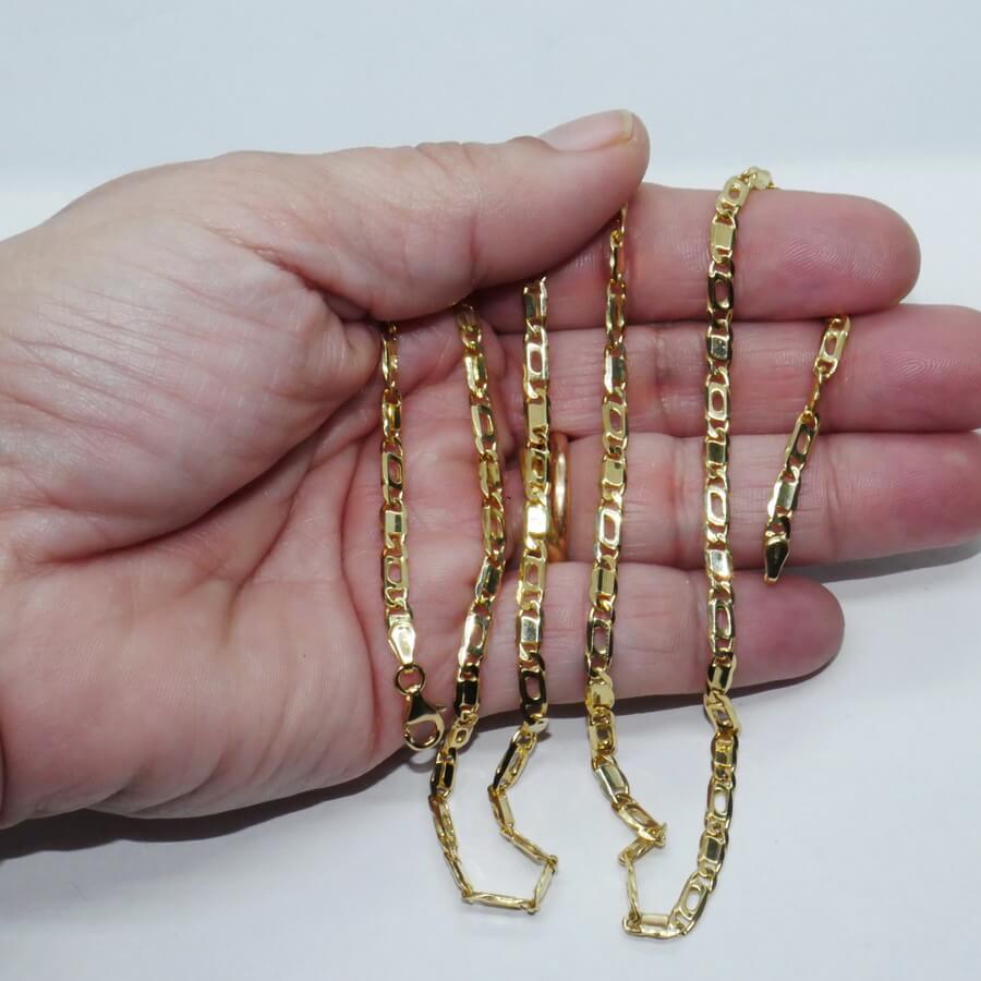 Cadena de oro amarillo mazico de 18 quilates, 3,5 mm de ancho y 60 cm de largo, con un peso de 19,30 gramos de oro de 18k. - Imagen 3