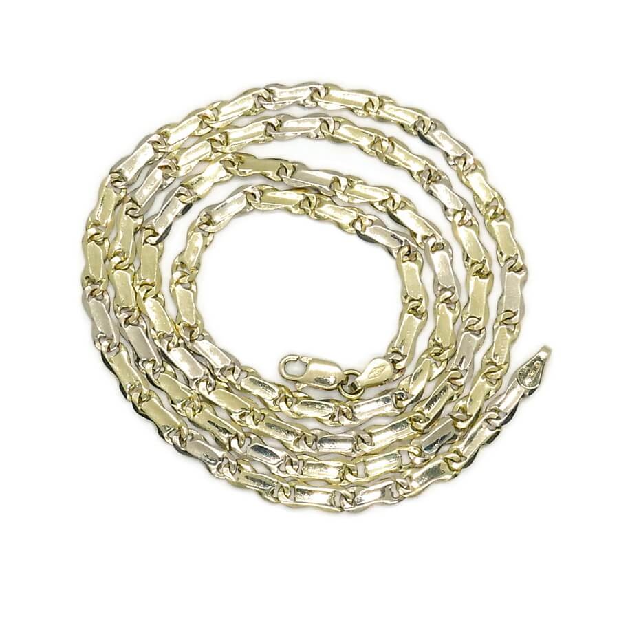 Cadena de oro amarillo macizo de 18k, 60 cm de largo y 4.00 mm de ancho, con cierre mosquetón de seguridad. Peso: 20.50 gramos de oro de 18k.