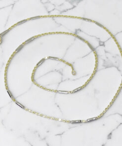 Cadena Oro 18k Bicolor Valentino 50 cm Mujer – Elegante y Fina