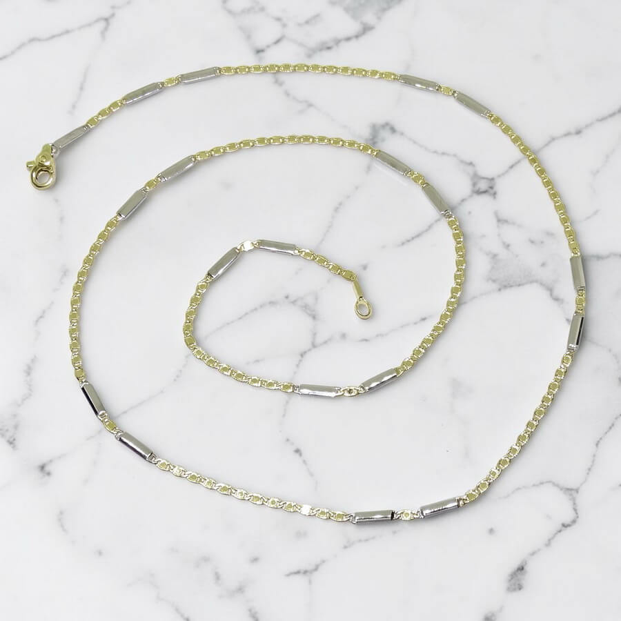 Cadena Oro 18k Bicolor Valentino 50 cm Mujer – Elegante y Fina