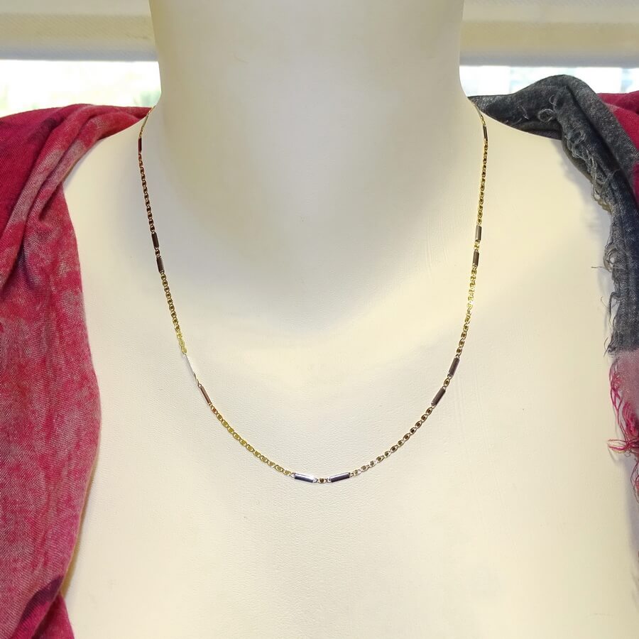 Cadena Oro 18k Bicolor Valentino 50 cm Mujer – Elegante y Fina - Imagen 6