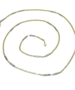 Cadena Oro 18k Bicolor Valentino 50 cm Mujer – Elegante y Fina - Imagen 7