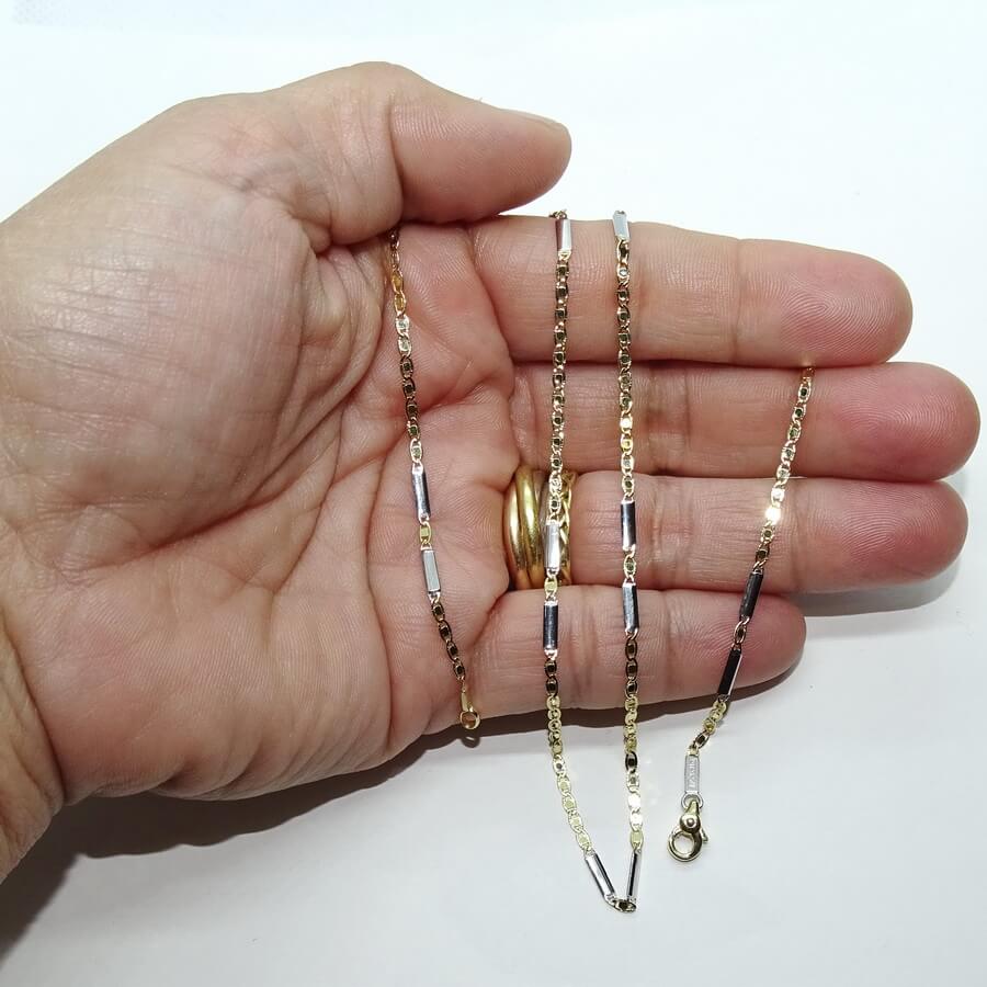 Cadena Oro 18k Bicolor Valentino 50 cm Mujer – Elegante y Fina - Imagen 2