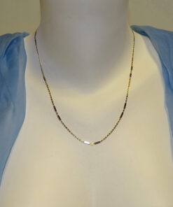 Cadena Oro 18k Bicolor Valentino 50 cm Mujer – Elegante y Fina - Imagen 3