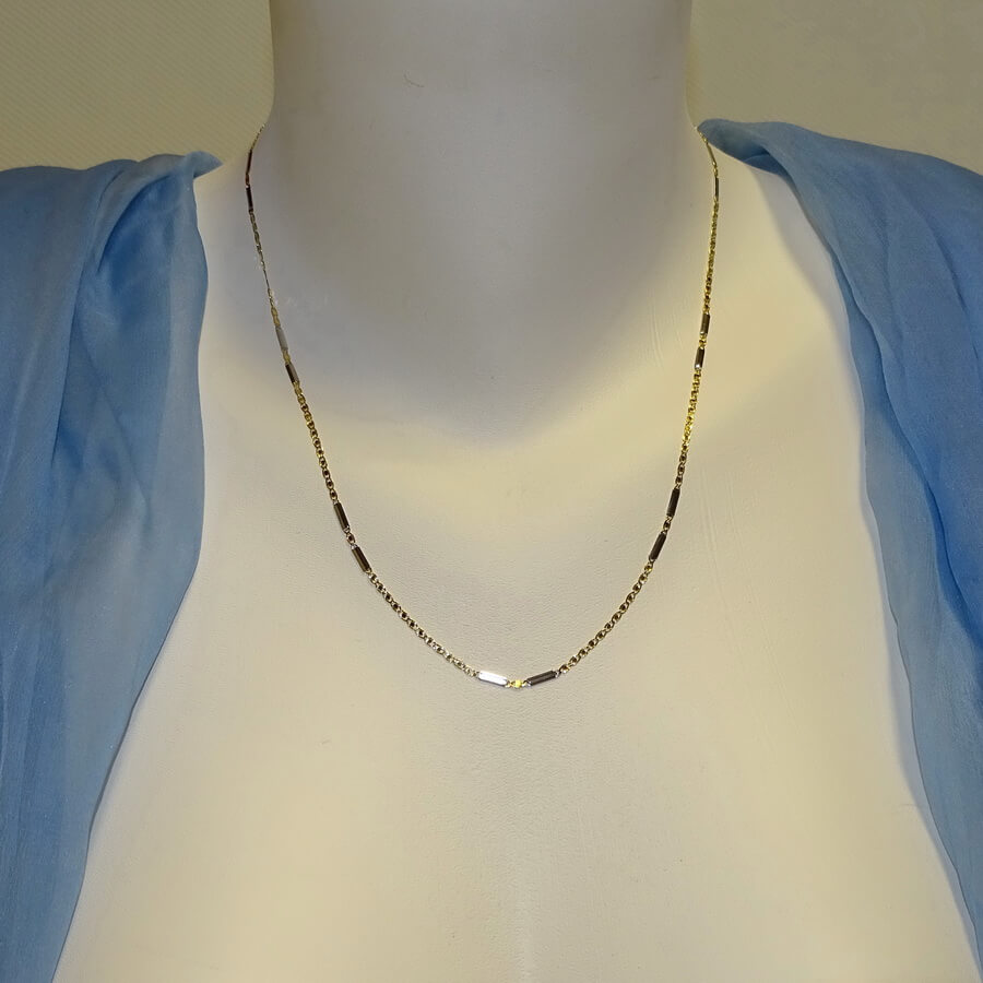 Cadena Oro 18k Bicolor Valentino 50 cm Mujer – Elegante y Fina - Imagen 3