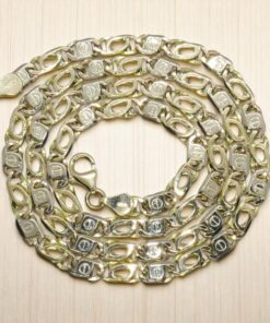 Cadena de oro bicolor de 18k maciza para hombre de 5.50 mm de ancha y 60cm de larga. - Imagen 5
