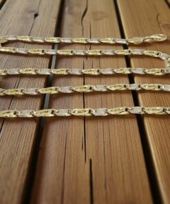 Cadena de oro bicolor de 18k maciza para hombre de 5.50 mm de ancha y 60cm de larga. - Imagen 7