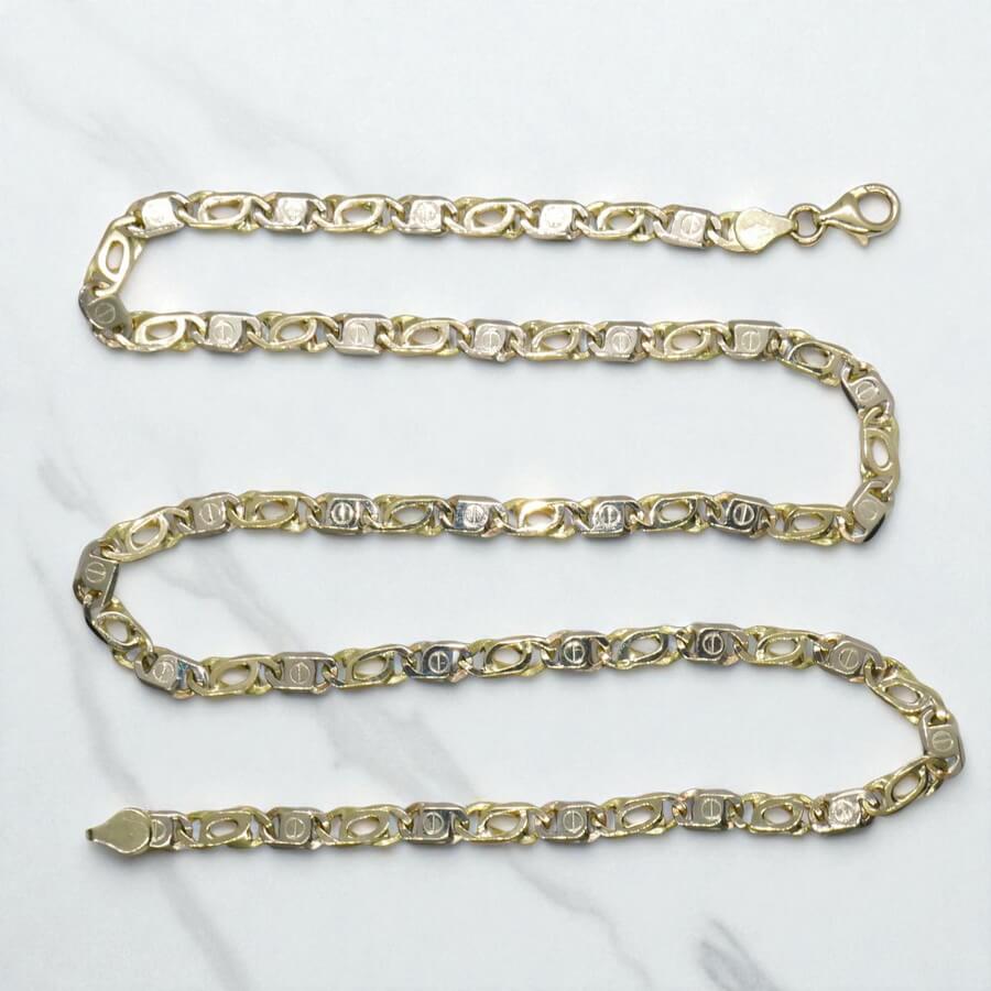 Cadena de oro bicolor de 18k maciza para hombre de 5.50 mm de ancha y 60cm de larga. - Imagen 6