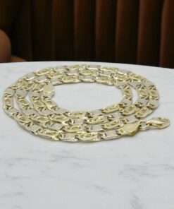 Cadena de oro bicolor de 18k maciza para hombre de 5.50 mm de ancha y 60cm de larga. - Imagen 8