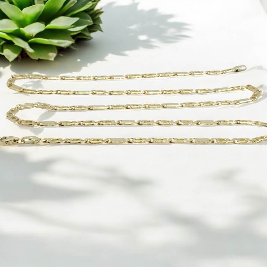 Clásica y elegante cadena de oro macizo de 18k, de 3.80 mm de ancha y 60.00cm de larga - Imagen 7