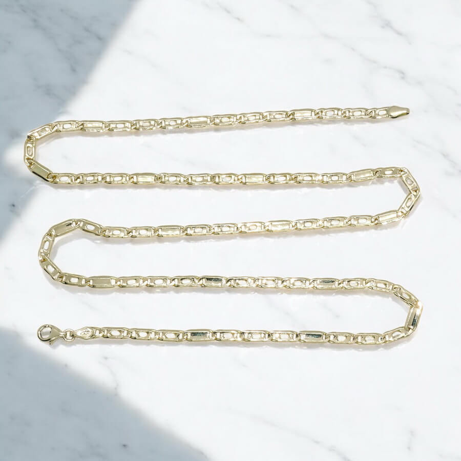 Clásica y elegante cadena de oro macizo de 18k, de 3.80 mm de ancha y 60.00cm de larga - Imagen 9