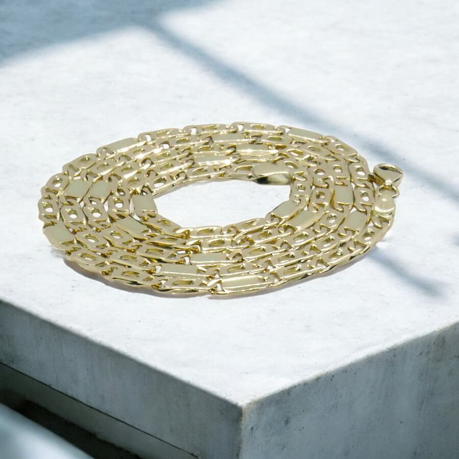 Clásica y elegante cadena de oro macizo de 18k, de 3.80 mm de ancha y 60.00cm de larga - Imagen 8