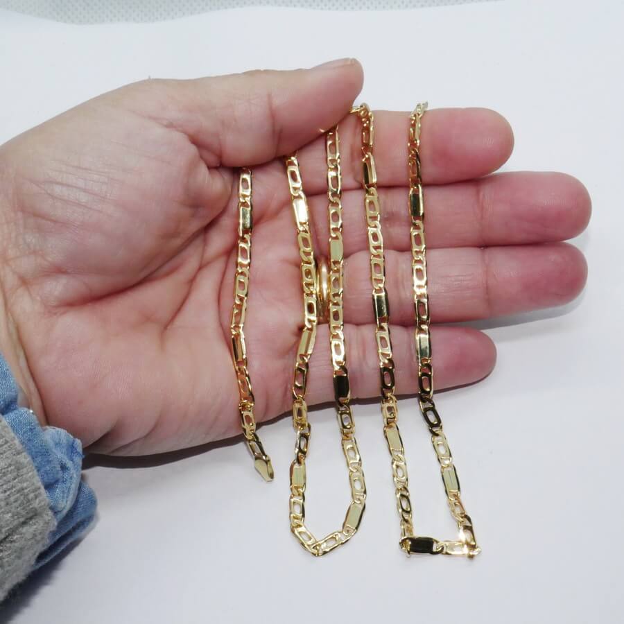 Clásica y elegante cadena de oro macizo de 18k, de 3.80 mm de ancha y 60.00cm de larga - Imagen 3