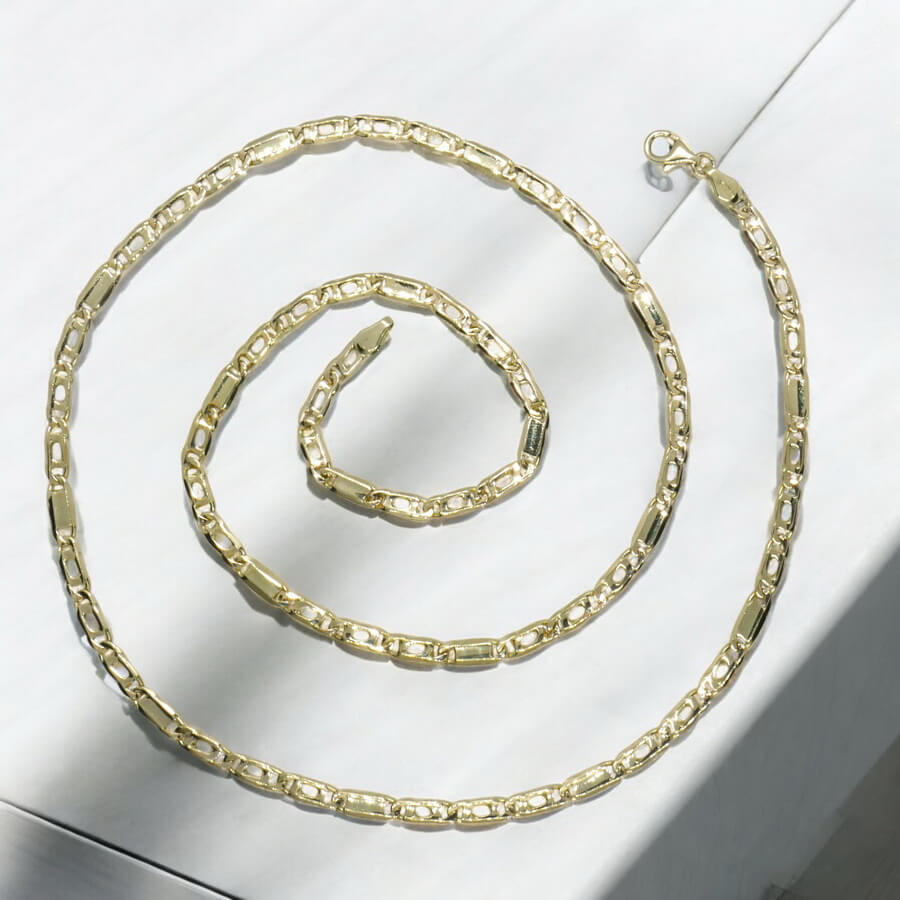 Clásica y elegante cadena de oro macizo de 18k, de 3.80 mm de ancha y 60.00cm de larga - Imagen 4