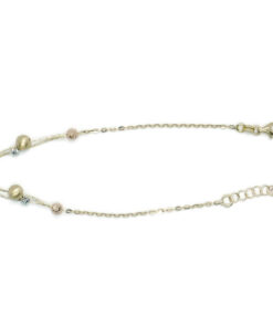 Pulsera de oro amarillo blanco rosa 18k con bolas diseño moderno regalo mujer - Imagen 11